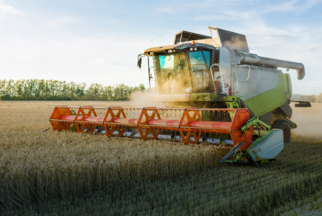 Combine harvester field, equipment